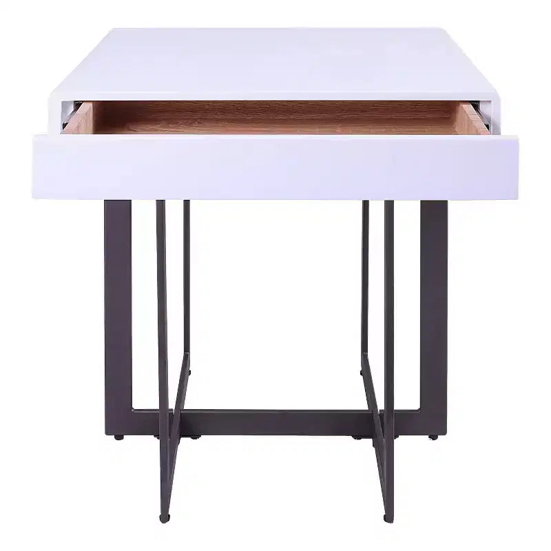 Neyo 22" Square Mdf End Table with Drawer White - miBasics