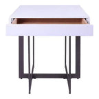 Neyo 22" Square Mdf End Table with Drawer White - miBasics