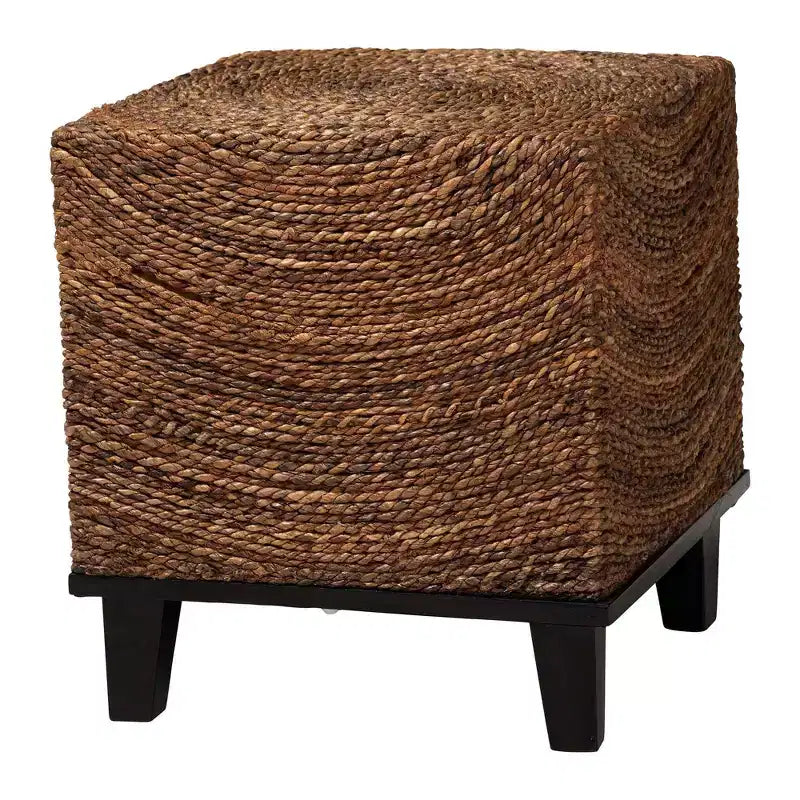bali & pari Verino End Table Natural Seagrass/Espresso Brown