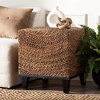 bali & pari Verino End Table Natural Seagrass/Espresso Brown