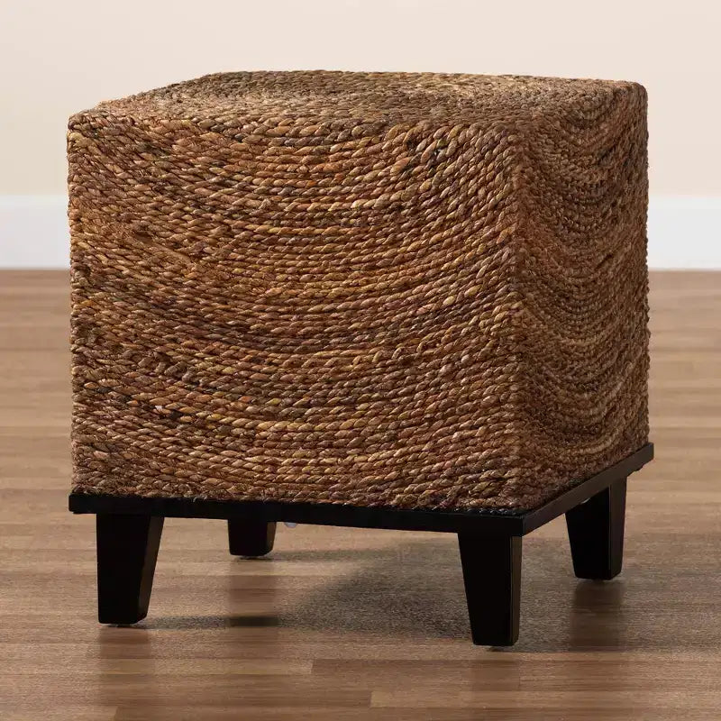 bali & pari Verino End Table Natural Seagrass/Espresso Brown