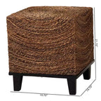 bali & pari Verino End Table Natural Seagrass/Espresso Brown
