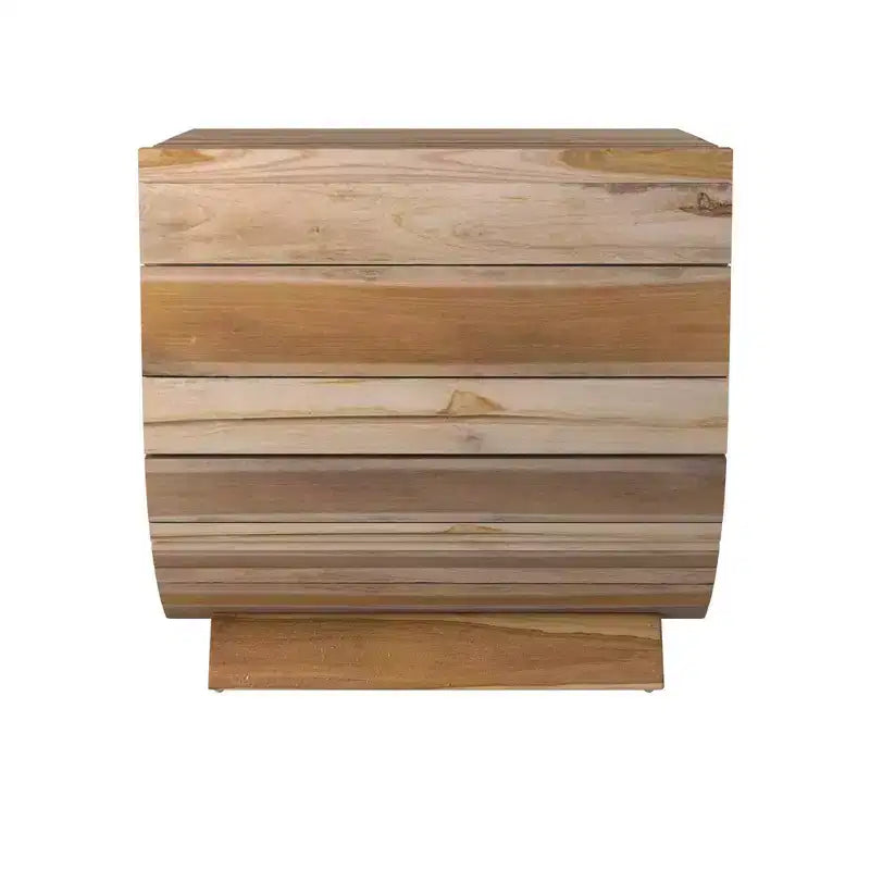 East at Main 22" Augusta Side Table Tan: Reclaimed Munggur Wood, U-Shaped, No Assembly Required