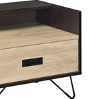 Tavolino d'appoggio Melkree 21" Finitura Quercia/Nero - Acme Furniture: Look Industriale, Cassetto Contenitore