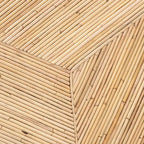bali & pari Bella Natural Rattan and Mahogany Wood Coffee Table Natural: 17.7" High, No Assembly Required