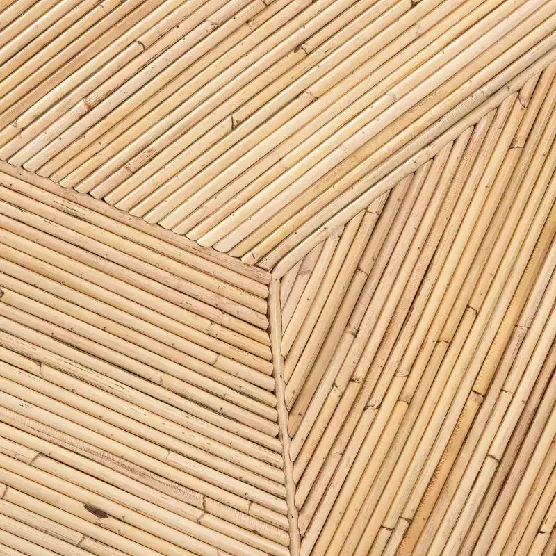 bali & pari Bella Natural Rattan and Mahogany Wood Coffee Table Natural: 17.7" High, No Assembly Required