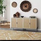 Nathan James Set of 2 Andrew Rattan Storage Cabinet Light Oak