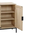 Nathan James Set of 2 Andrew Rattan Storage Cabinet Light Oak