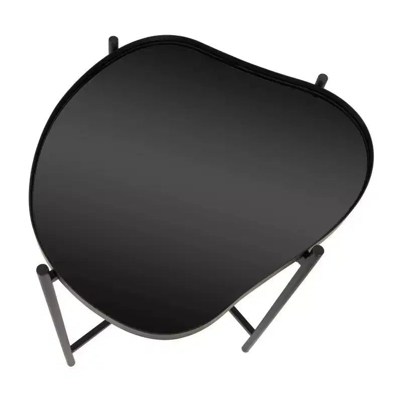 Olivia & May Metal Abstract Wavy Accent Table: No Assembly, Indoor Use, Glass Top, 21" Height
