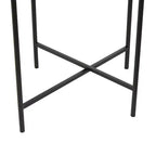 Olivia & May Metal Abstract Wavy Accent Table: No Assembly, Indoor Use, Glass Top, 21" Height