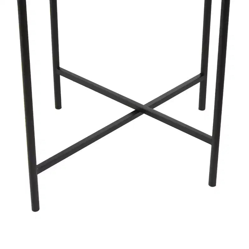 Olivia & May Metal Abstract Wavy Accent Table: No Assembly, Indoor Use, Glass Top, 21" Height