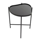 Olivia & May Metal Abstract Wavy Accent Table: No Assembly, Indoor Use, Glass Top, 21" Height