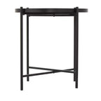 Olivia & May Metal Abstract Wavy Accent Table: No Assembly, Indoor Use, Glass Top, 21" Height