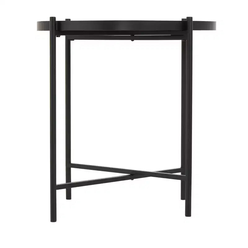 Olivia & May Metal Abstract Wavy Accent Table: No Assembly, Indoor Use, Glass Top, 21" Height