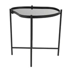 Olivia & May Metal Abstract Wavy Accent Table: No Assembly, Indoor Use, Glass Top, 21" Height