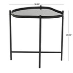 Olivia & May Metal Abstract Wavy Accent Table: No Assembly, Indoor Use, Glass Top, 21" Height
