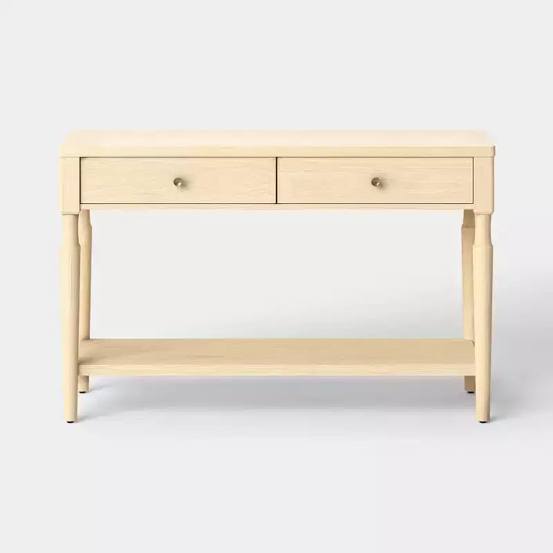 Consolle in legno tornito con due cassetti naturale - Threshold™