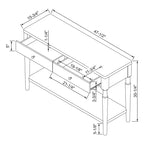 Consolle in legno tornito con due cassetti naturale - Threshold™