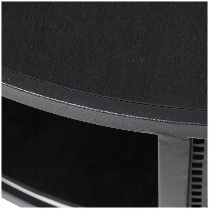 Olivia & May Metal Open Grid Frame 1 Shelf Coffee Table with Gold Legs Black: Modern Drum Style, No Assembly Required