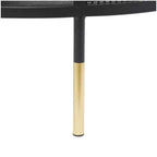 Olivia & May Metal Open Grid Frame 1 Shelf Coffee Table with Gold Legs Black: Modern Drum Style, No Assembly Required