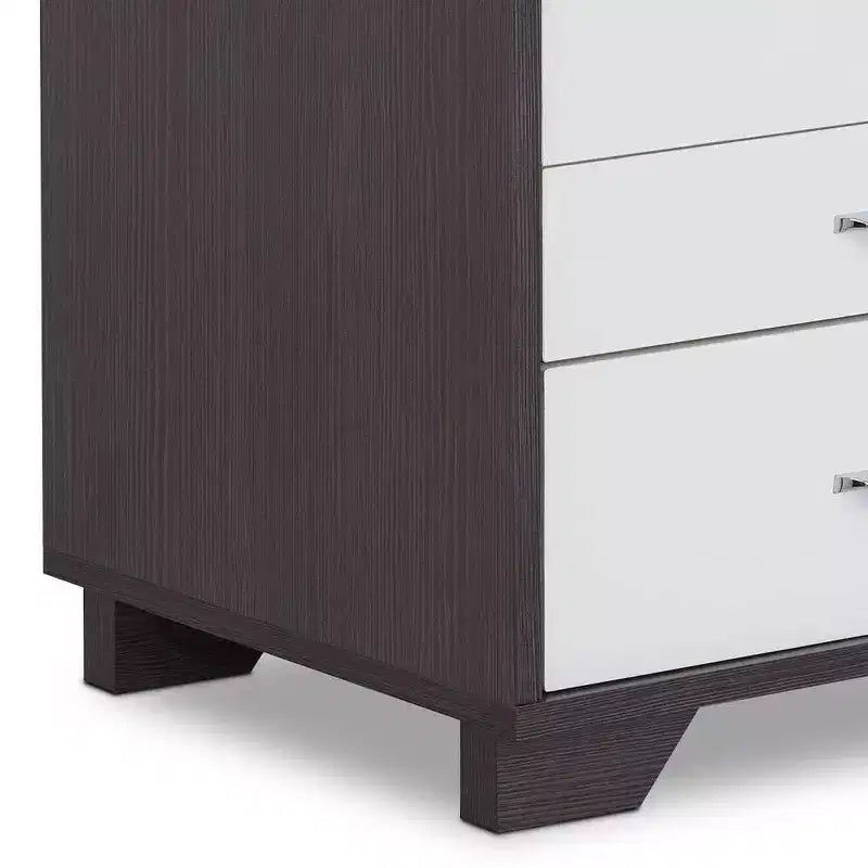 Tavolino accentato Eloy 20" Bianco/Nero - Acme Furniture: Design rettangolare moderno, Struttura in MDF, Piano in composito di legno, Cassetto contenitore