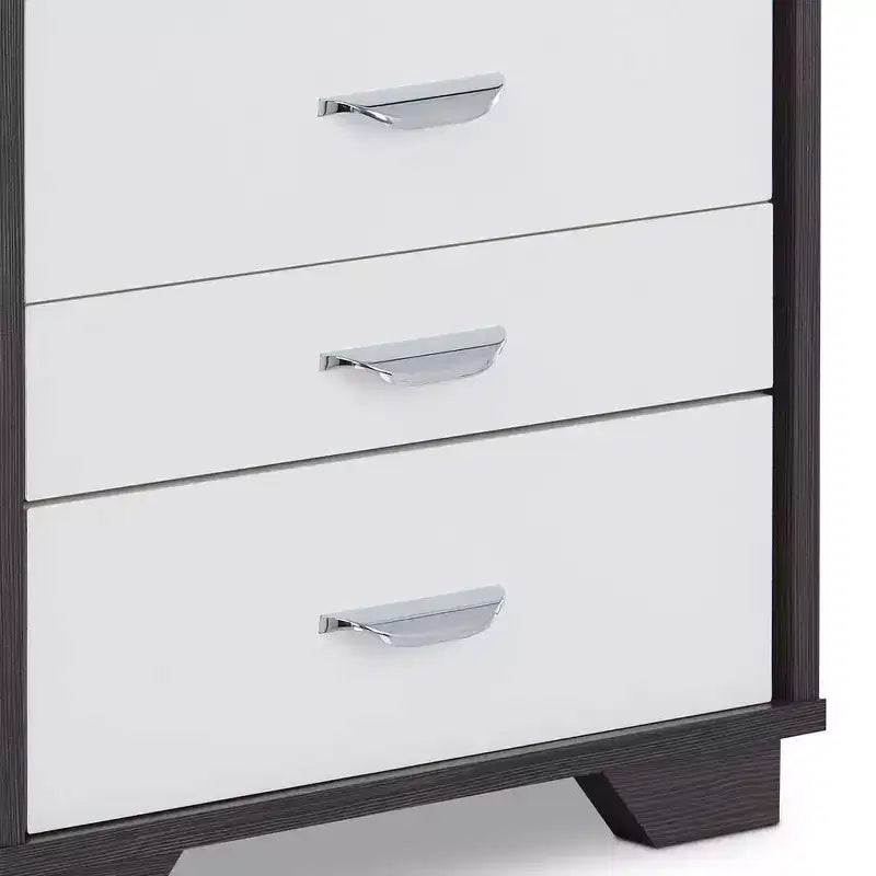 Tavolino accentato Eloy 20" Bianco/Nero - Acme Furniture: Design rettangolare moderno, Struttura in MDF, Piano in composito di legno, Cassetto contenitore