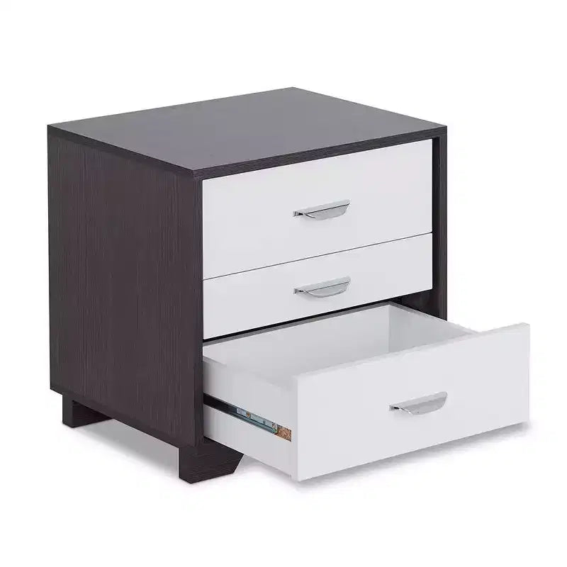 Tavolino accentato Eloy 20" Bianco/Nero - Acme Furniture: Design rettangolare moderno, Struttura in MDF, Piano in composito di legno, Cassetto contenitore