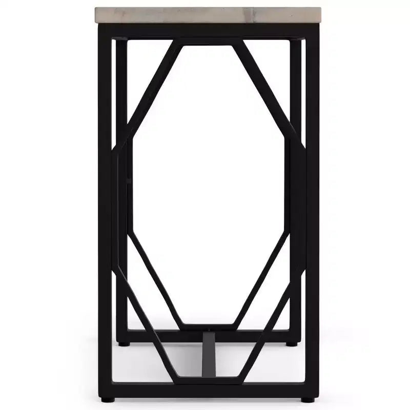 Ebsen Metal and Wood Accent Table White Wash - WyndenHall: Contemporary Rectangle Side Table, Scratch-Resistant