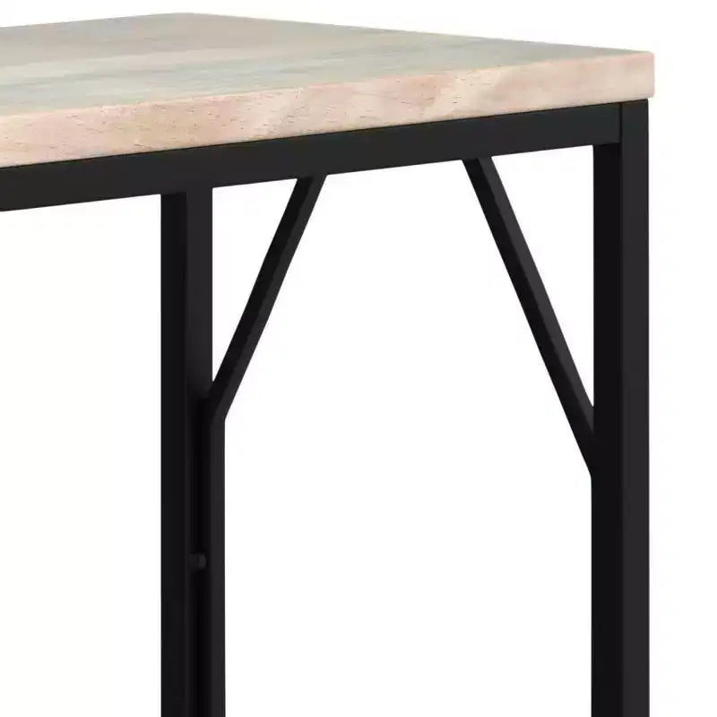 Ebsen Metal and Wood Accent Table White Wash - WyndenHall: Contemporary Rectangle Side Table, Scratch-Resistant