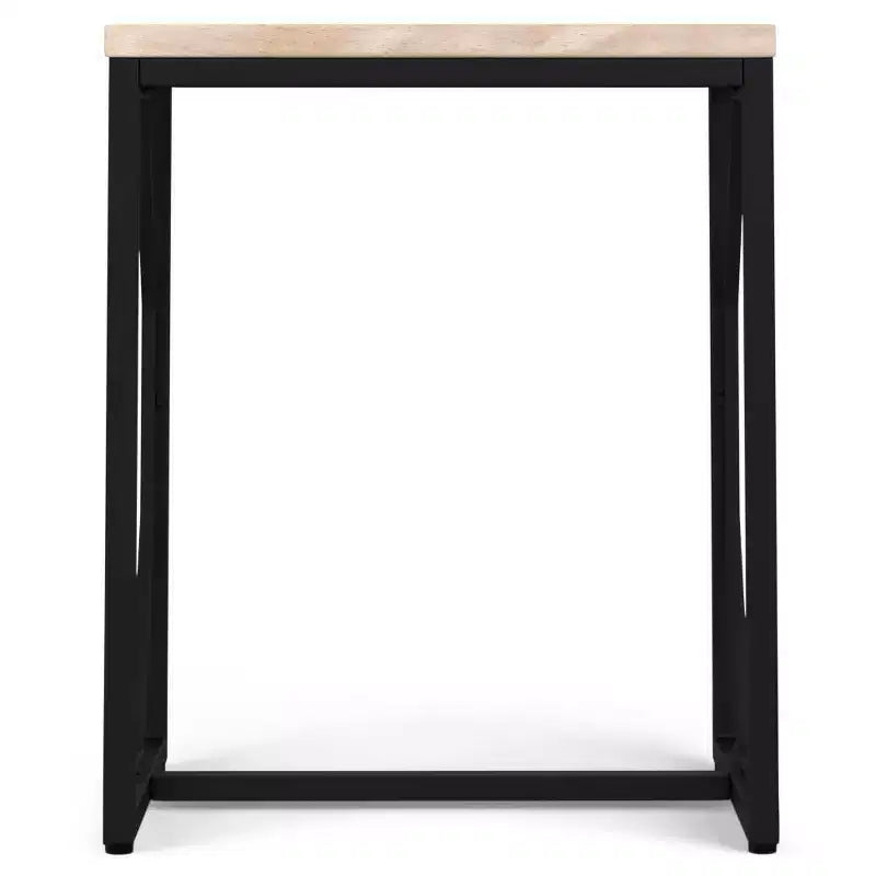 Ebsen Metal and Wood Accent Table White Wash - WyndenHall: Contemporary Rectangle Side Table, Scratch-Resistant
