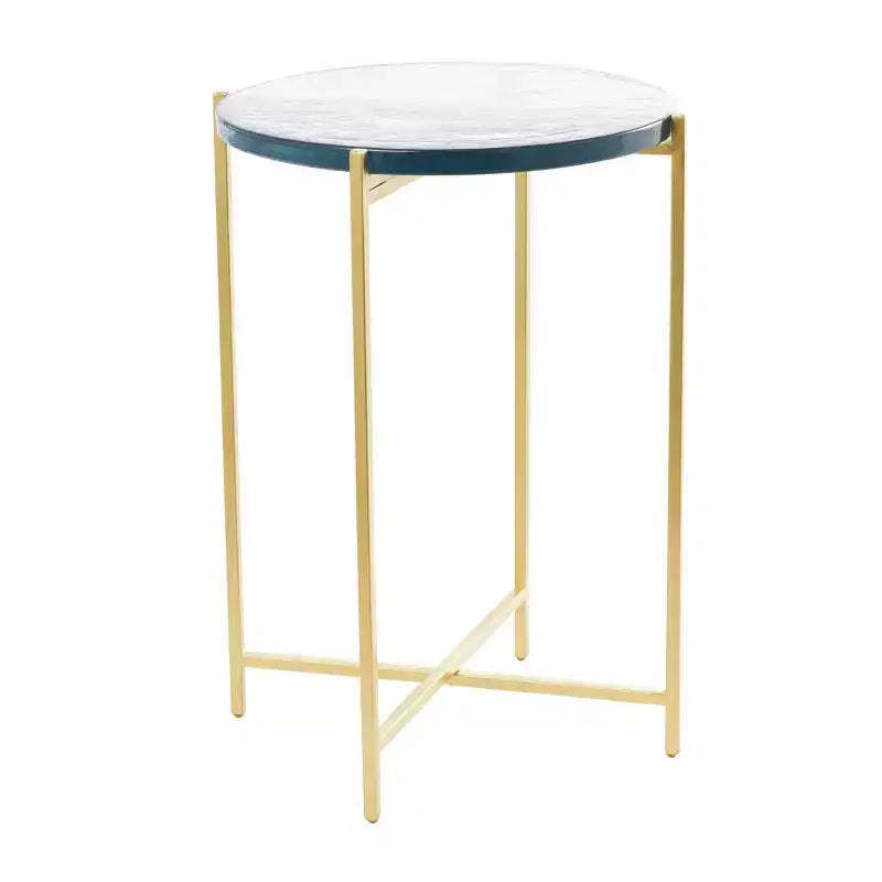 Olivia & May Metal X Shaped Accent Table: No Assembly, Indoor Use, Iron Frame, 24.4" Height
