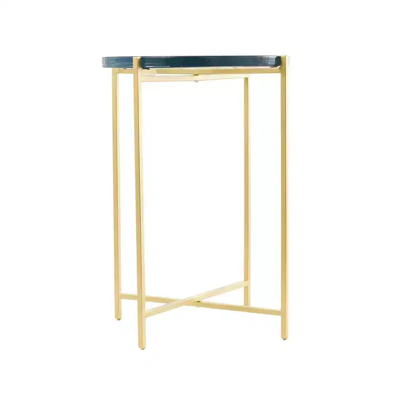 Olivia & May Metal X Shaped Accent Table: No Assembly, Indoor Use, Iron Frame, 24.4" Height