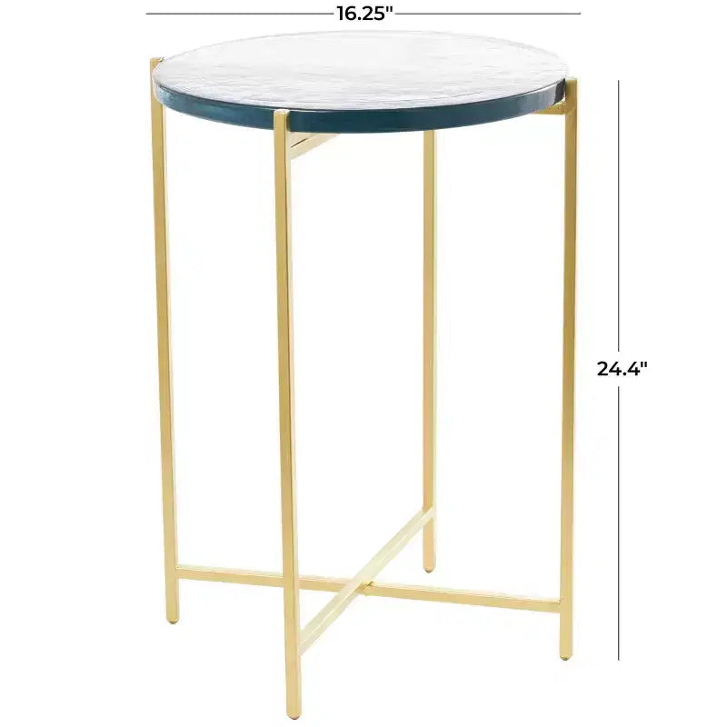 Olivia & May Metal X Shaped Accent Table: No Assembly, Indoor Use, Iron Frame, 24.4" Height