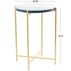 Olivia & May Metal X Shaped Accent Table: No Assembly, Indoor Use, Iron Frame, 24.4" Height