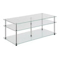 Classic Glass 3 Tier Coffee Table Clear Glass - Breighton Home
