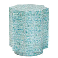 Baxton Studio Olesia Mother of Pearl End Table: Bohemian, Octagon Top, No Assembly Required