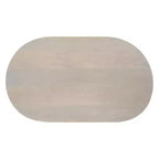 The Urban Port 38" Coffee Table Oblong Mango Wood Top with A Modern Ball Leg Washed White