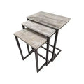 Carolina Living Addison Nesting Table Set Natural Driftwood/Aged Iron: 3-Piece, Solid Mango, Metal Frame, No Assembly Required