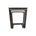 Set di Tavolini Nido Addison Carolina Living, Legno Naturale/Ferro Invecchiato: 3 Pezzi, Mango Massiccio, Struttura in Metallo, Nessun Montaggio Richiesto