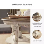 Realyn Coffee Table White/Brown - Signature Design by Ashley: Cottage Style, Distressed Wood Finish, Curved Legs