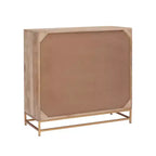 Gordon Transitional Sliding Natural Cane Door Cabinet with 1 Shelf and Gold Metal Base - Powell