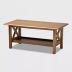 Reese Rectangular Wood Coffee Table Brown - Baxton Studio