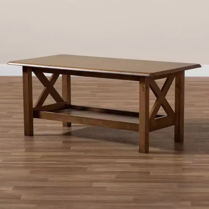 Reese Rectangular Wood Coffee Table Brown - Baxton Studio
