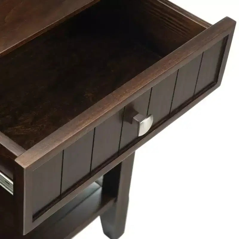 60" Portland End Table Brunette Brown - WyndenHall: Modern Pine Console for Foyer, Spot Clean