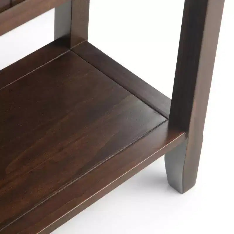 60" Portland End Table Brunette Brown - WyndenHall: Modern Pine Console for Foyer, Spot Clean
