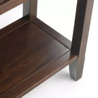 60" Portland End Table Brunette Brown - WyndenHall: Modern Pine Console for Foyer, Spot Clean