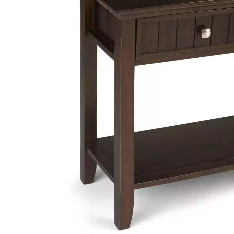60" Portland End Table Brunette Brown - WyndenHall: Modern Pine Console for Foyer, Spot Clean