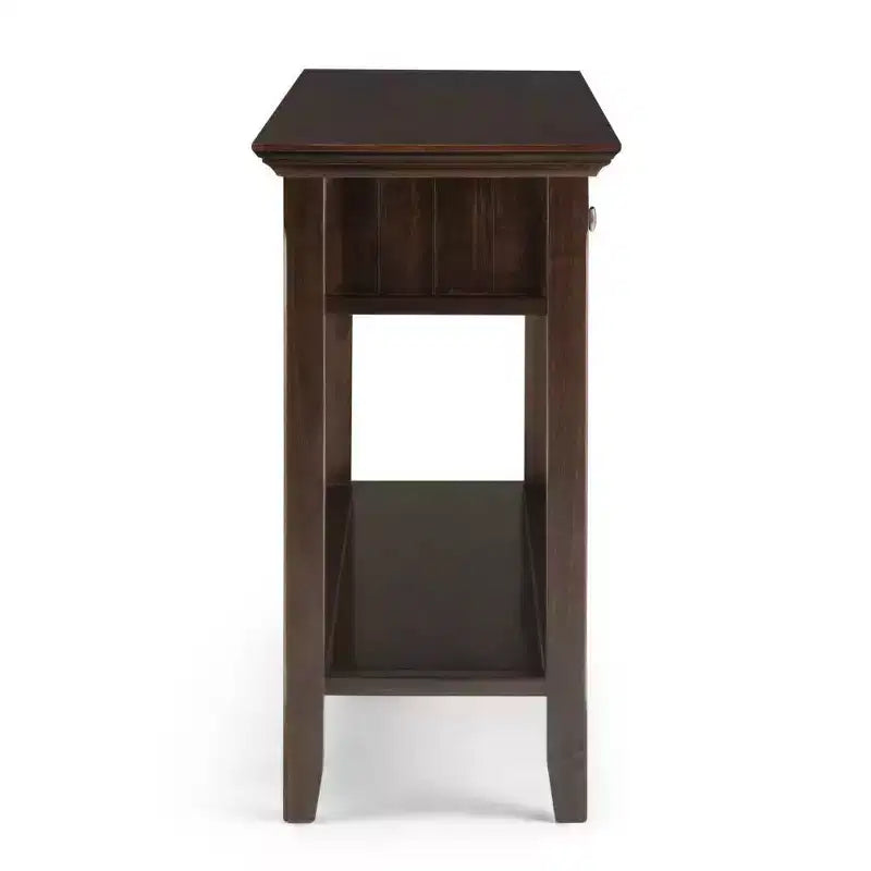 60" Portland End Table Brunette Brown - WyndenHall: Modern Pine Console for Foyer, Spot Clean