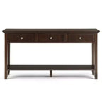 60" Portland End Table Brunette Brown - WyndenHall: Modern Pine Console for Foyer, Spot Clean