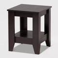 Audra Wood End Table: Compact, Tapered Feet, Shelf Storage - Baxton Studio